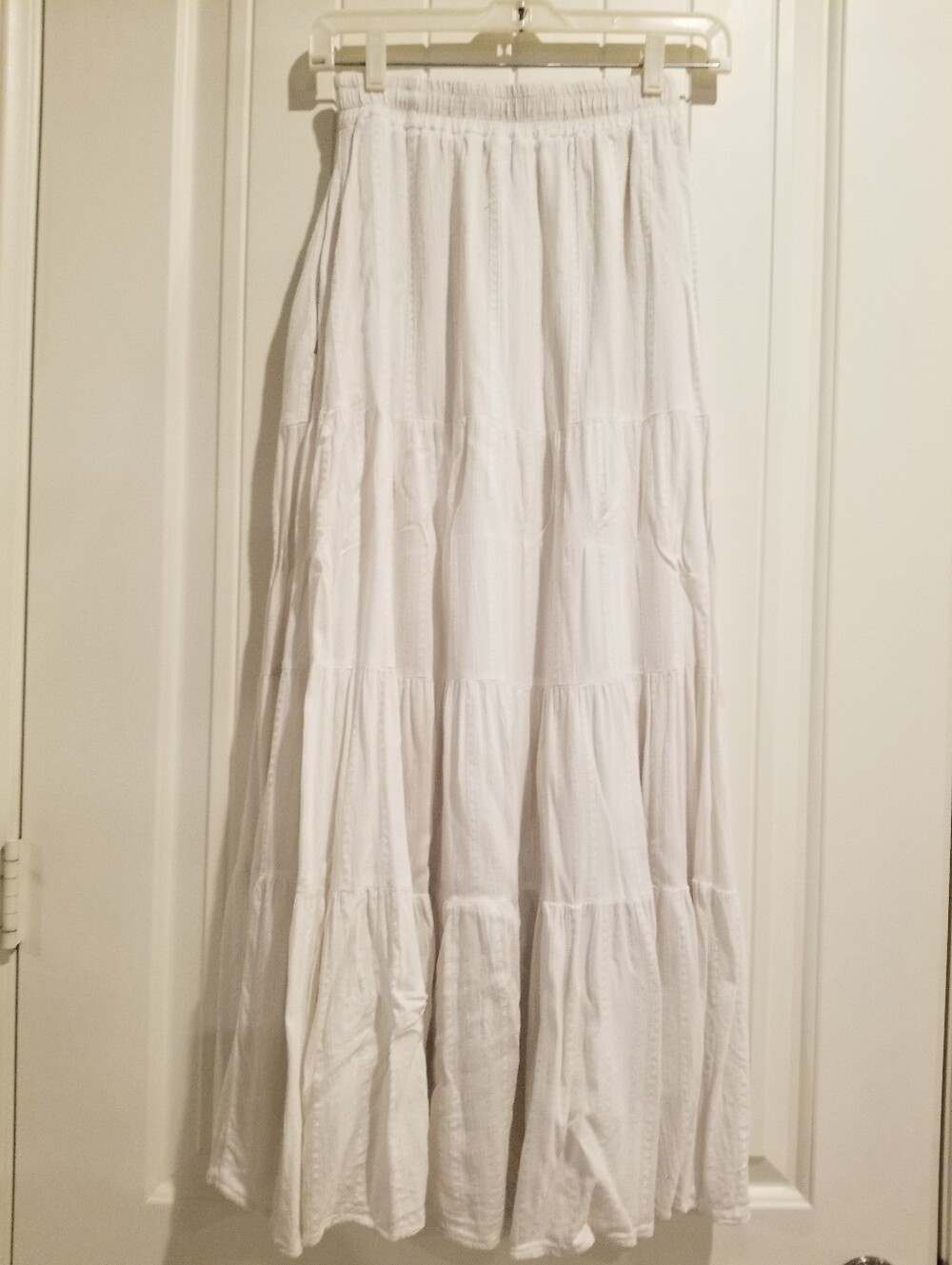 White Tiered Maxi Skirt